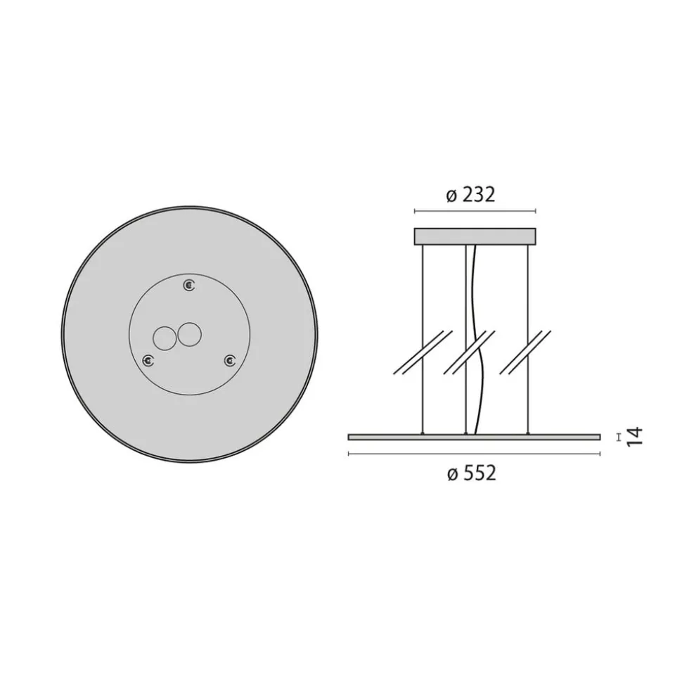 LED hanglamp FL Rond 555 PL OP DALI 840