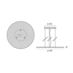 LED hanglamp FL Rond 777 PL MP aan/uit 68W 830