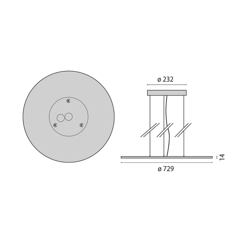LED hanglamp FL Rond 777 PL MP aan/uit 68W 830