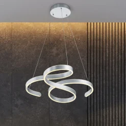 LED hanglamp Francis, aluminium geborsteld