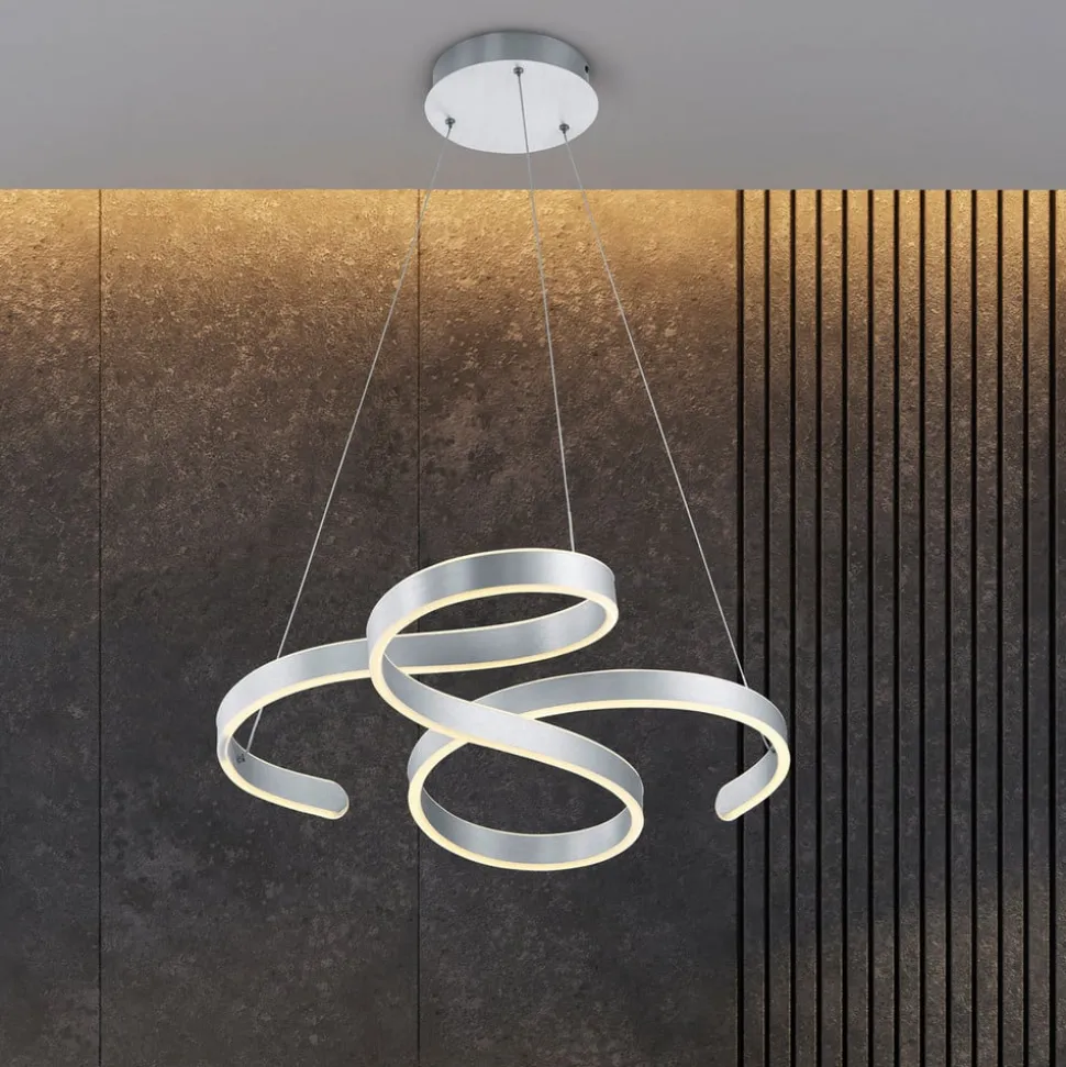 LED hanglamp Francis, aluminium geborsteld