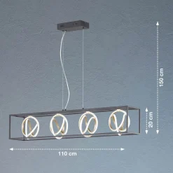 LED hanglamp Gisi, CCT, dimbaar, 4-lamps