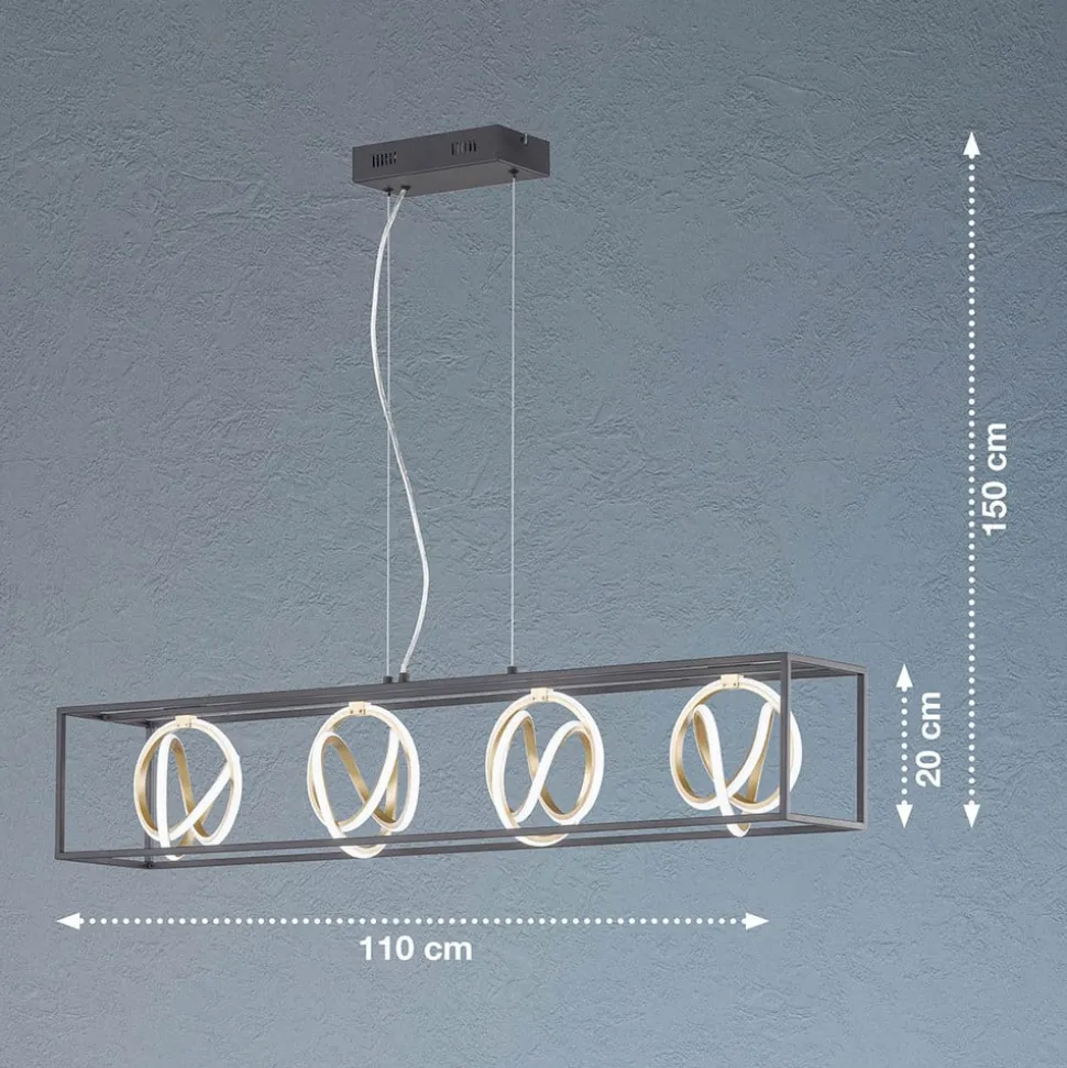 LED hanglamp Gisi, CCT, dimbaar, 4-lamps