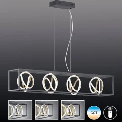 LED hanglamp Gisi, CCT, dimbaar, 4-lamps