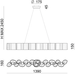 LED hanglamp Honey, dimbaar, 139 cm lang