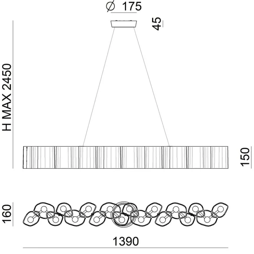 LED hanglamp Honey, dimbaar, 139 cm lang
