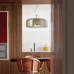 LED hanglamp Jube SP 1 G, glazen kap grijs