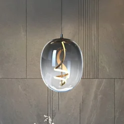 LED hanglamp Lilly, glas, rookgrijs, Ø 28 cm, 4000 K