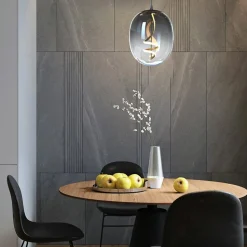 LED hanglamp Lilly, glas, rookgrijs, Ø 28 cm, 4000 K