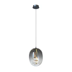 LED hanglamp Lilly, glas, rookgrijs, Ø 28 cm, 4000 K