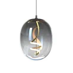 LED hanglamp Lilly, glas, rookgrijs, Ø 28 cm, 4000 K