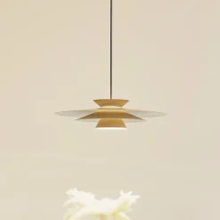 LED hanglamp Livie, beige, aluminium, Ø 50 cm