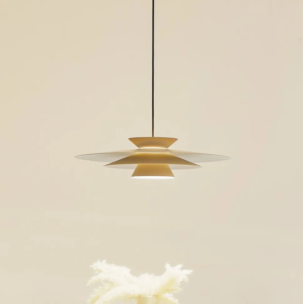 LED hanglamp Livie, beige, aluminium, Ø 50 cm