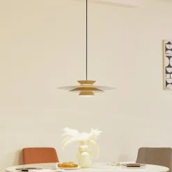 LED hanglamp Livie, beige, aluminium, Ø 50 cm