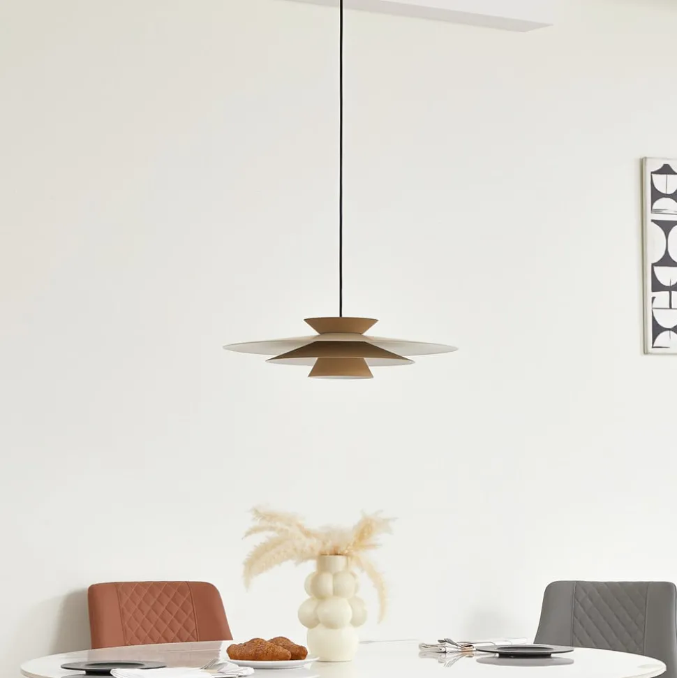LED hanglamp Livie, beige, aluminium, Ø 50 cm
