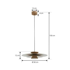 LED hanglamp Livie, beige, aluminium, Ø 50 cm