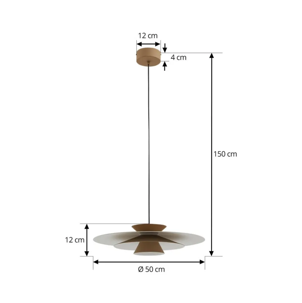 LED hanglamp Livie, beige, aluminium, Ø 50 cm
