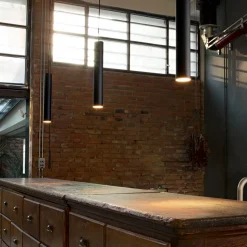 LED hanglamp look in smalle vorm, zwart