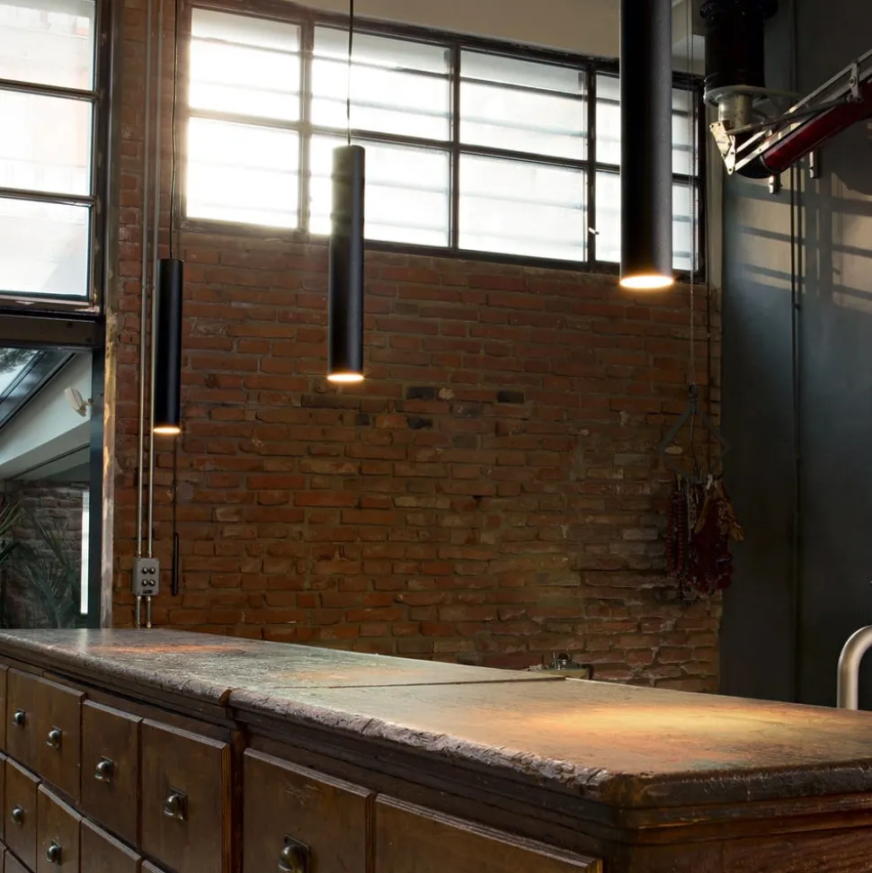 LED hanglamp look in smalle vorm, zwart