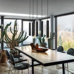 LED hanglamp look in smalle vorm, zwart