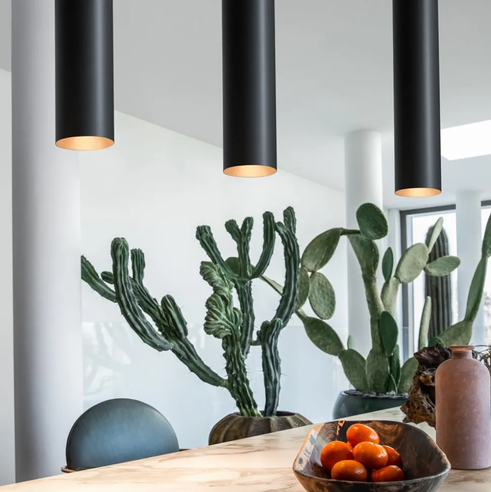 LED hanglamp look in smalle vorm, zwart