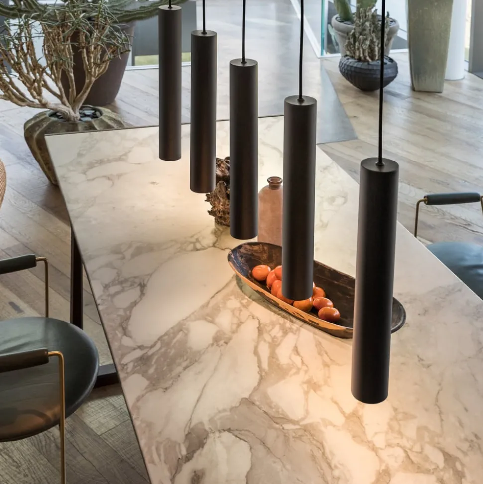 LED hanglamp look in smalle vorm, zwart