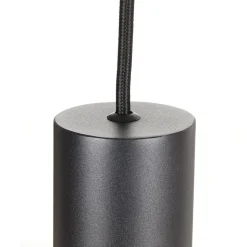 LED hanglamp look in smalle vorm, zwart