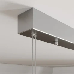 LED hanglamp Lucande Arnik, 120 cm, nikkelkleurig, dimbaar