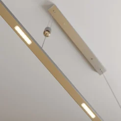 LED hanglamp Lucande Arnik, 120 cm, nikkelkleurig, dimbaar
