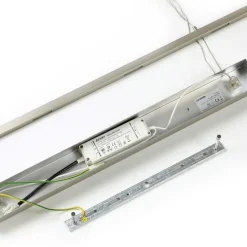 LED hanglamp Lucande Arnik, 120 cm, nikkelkleurig, dimbaar