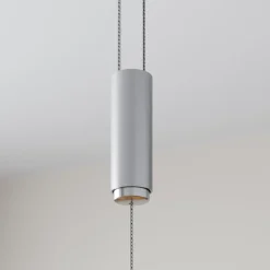 LED hanglamp Lucande Arnik, 180 cm, nikkelkleurig, dimbaar