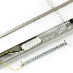 LED hanglamp Lucande Arnik, 180 cm, nikkelkleurig, dimbaar