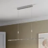 LED hanglamp Lucande Arnik, 140 cm, nikkelkleurig, dimbaar