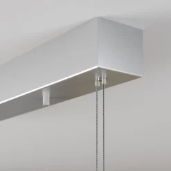 LED hanglamp Lucande Arnik, 140 cm, nikkelkleurig, dimbaar