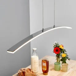 LED hanglamp Lucande Lorian, 99 cm, chroom, metaal