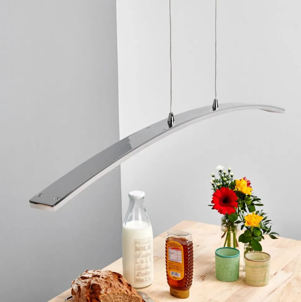 LED hanglamp Lucande Lorian, 99 cm, chroom, metaal