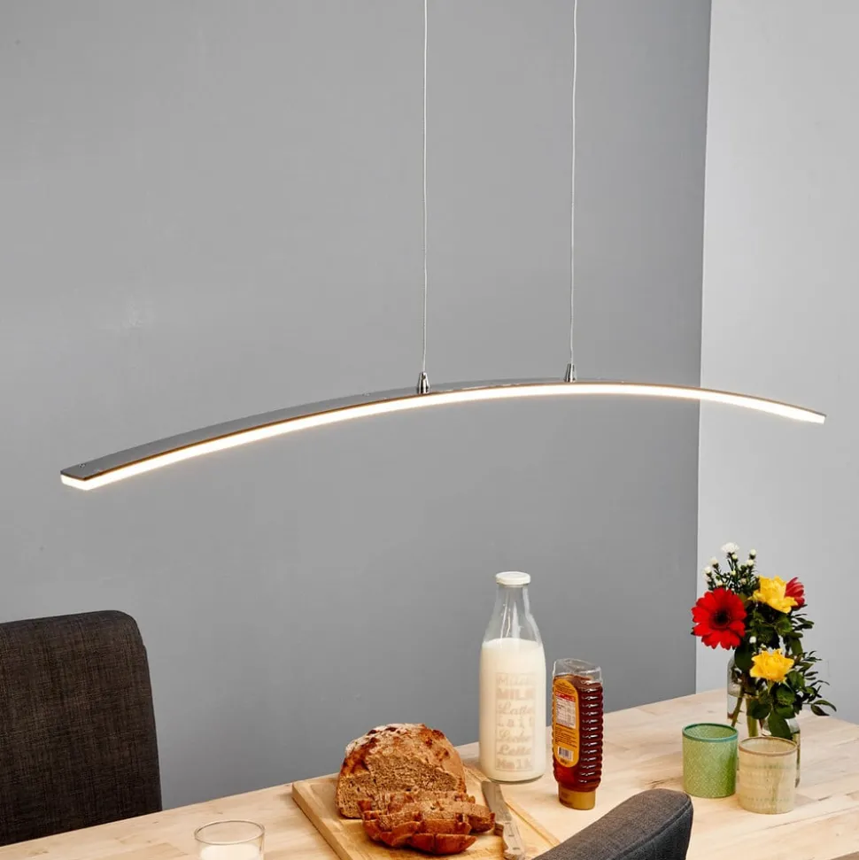 LED hanglamp Lucande Lorian, 99 cm, chroom, metaal