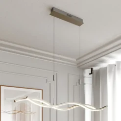 LED hanglamp Lucande Mairia, zilver, in hoogte verstelbaar