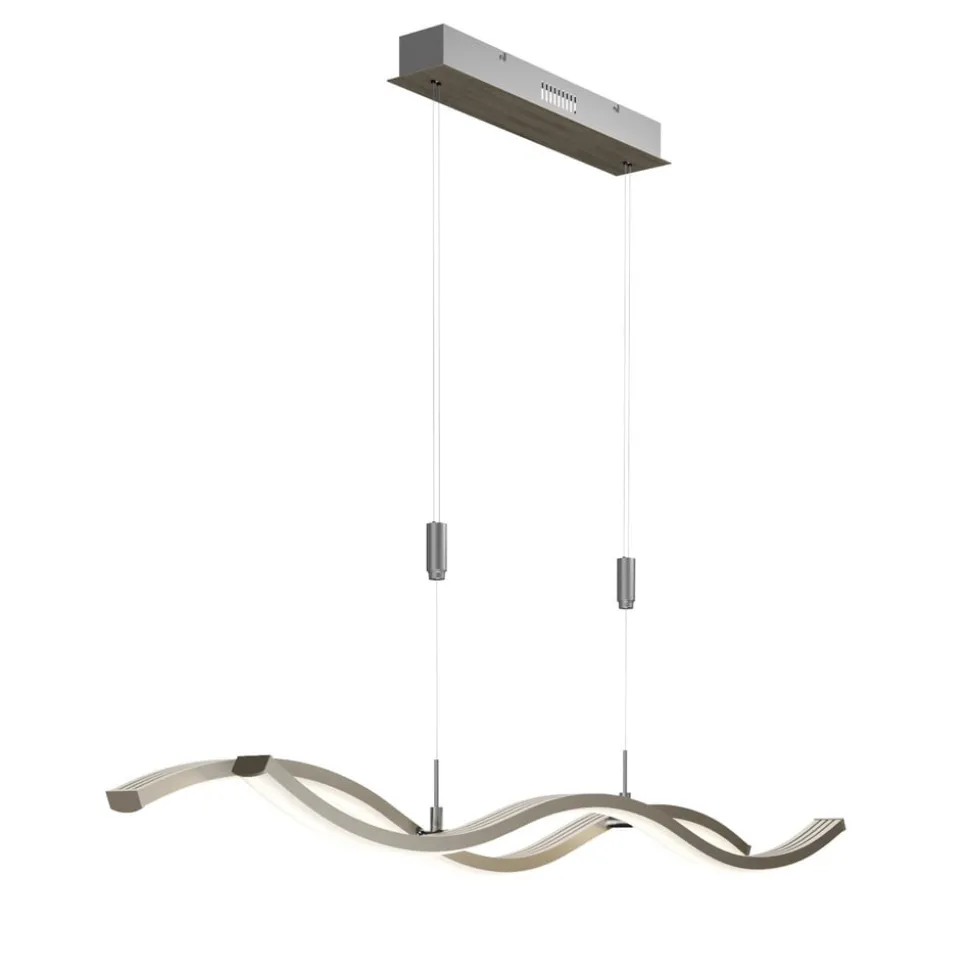 LED hanglamp Lucande Mairia, zilver, in hoogte verstelbaar