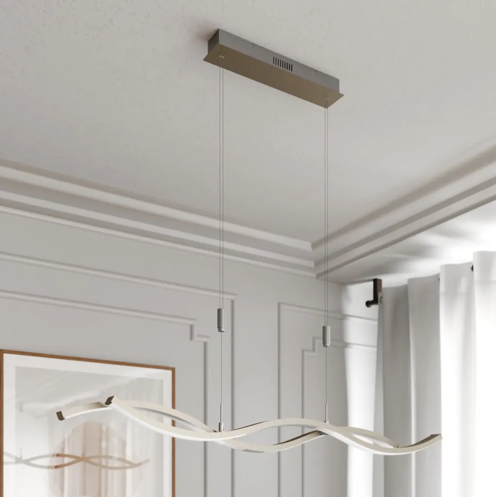 LED hanglamp Lucande Mairia, zilver, in hoogte verstelbaar