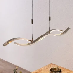 LED hanglamp Lucande Mairia, zilver, in hoogte verstelbaar