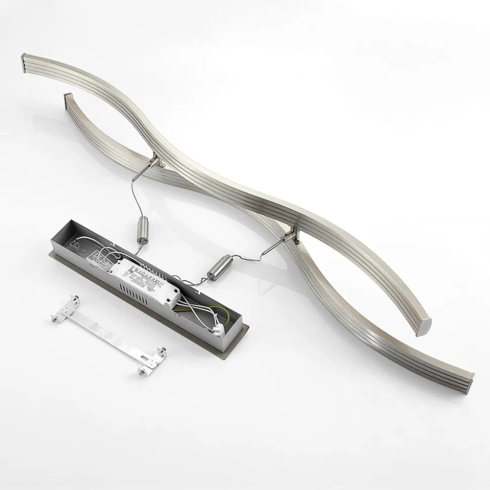 LED hanglamp Lucande Mairia, zilver, in hoogte verstelbaar