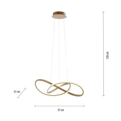 LED hanglamp Maria, dimbaar, messing