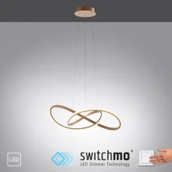 LED hanglamp Maria, dimbaar, messing