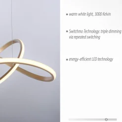 LED hanglamp Maria, dimbaar, messing