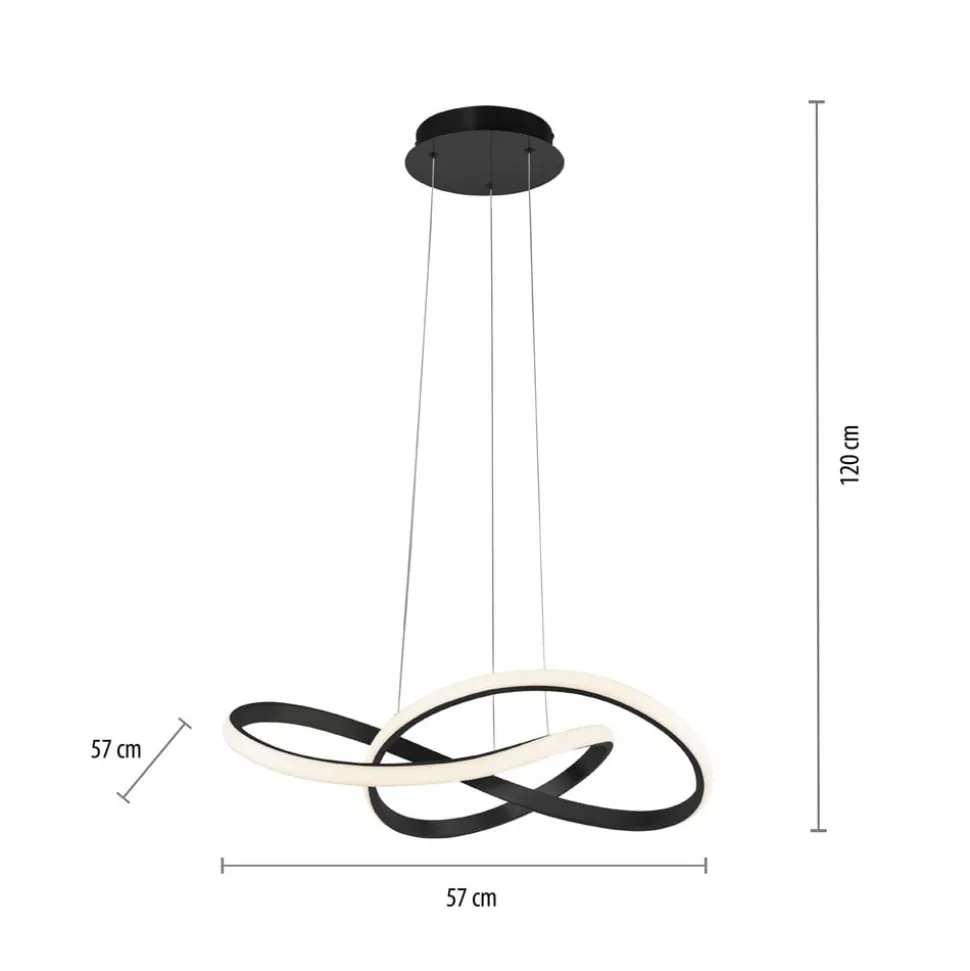 LED hanglamp Maria, dimbaar, zwart