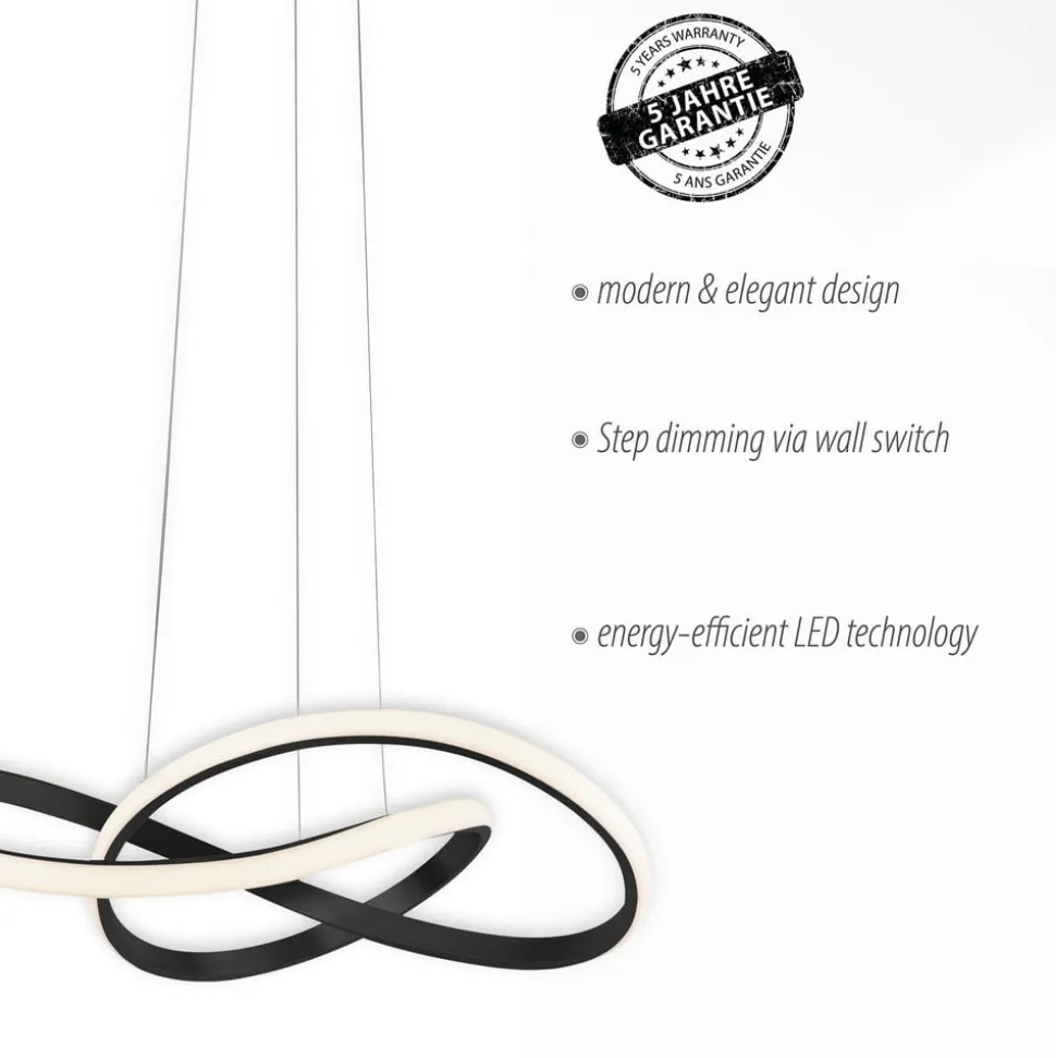 LED hanglamp Maria, dimbaar, zwart