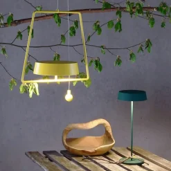 LED hanglamp Miram met accu, dimbaar, geel