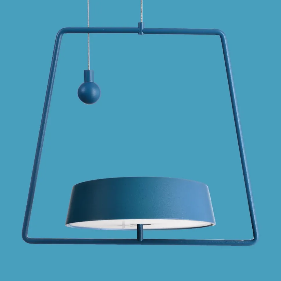 LED hanglamp Miram met accu, dimbaar, blauw