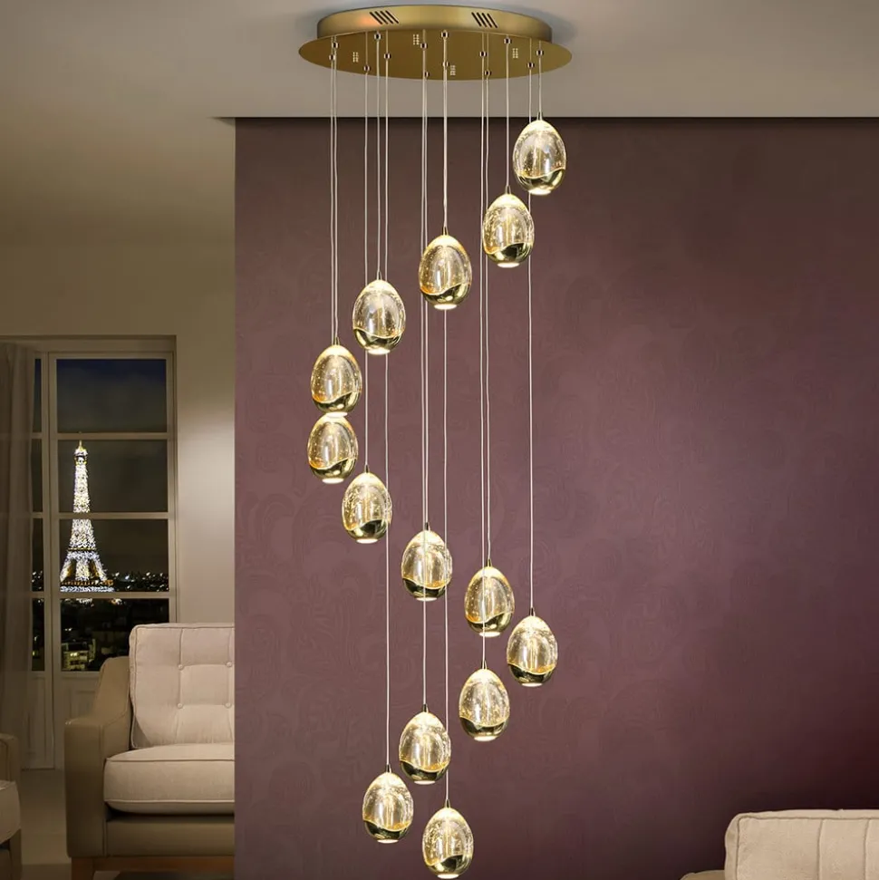 LED hanglamp Rocio 14-lamps goud Bluetooth